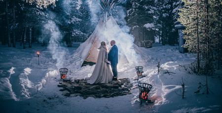 Winter wedding in the wilderness