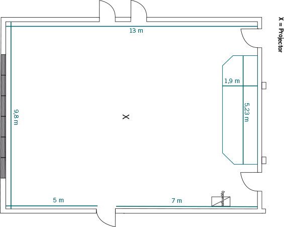 Sketch of large conference room