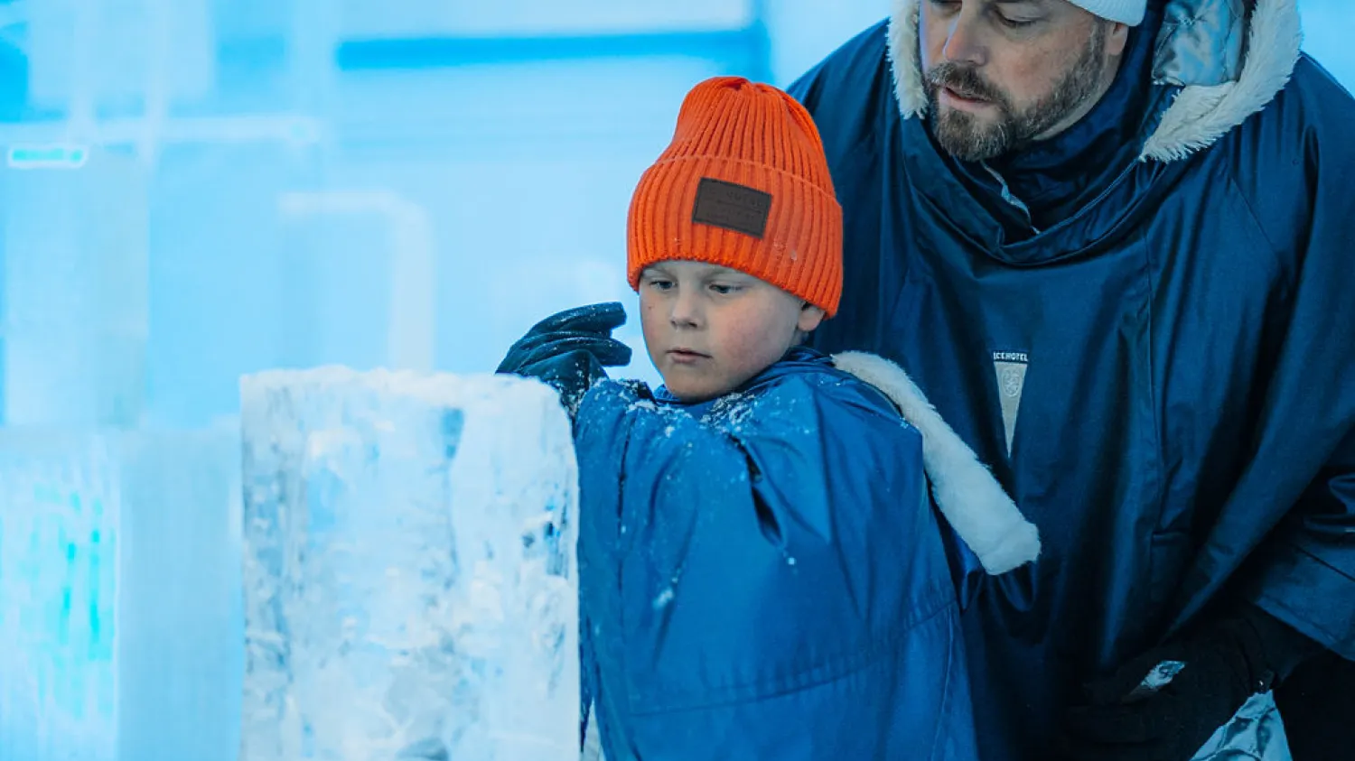 Ice sculpting at Icehotel