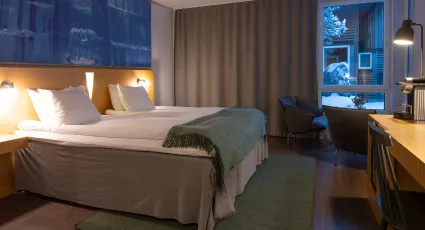 Warm hotel room Icehotel