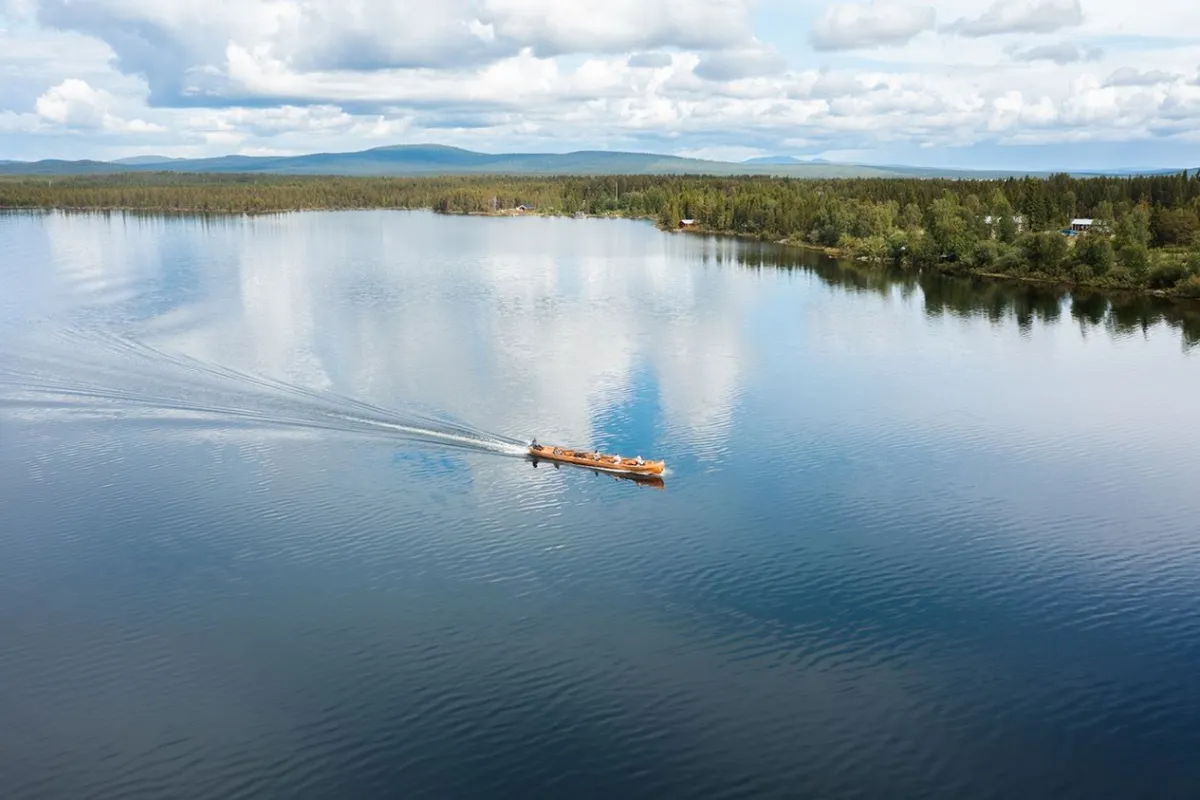 Long boat on the torne river