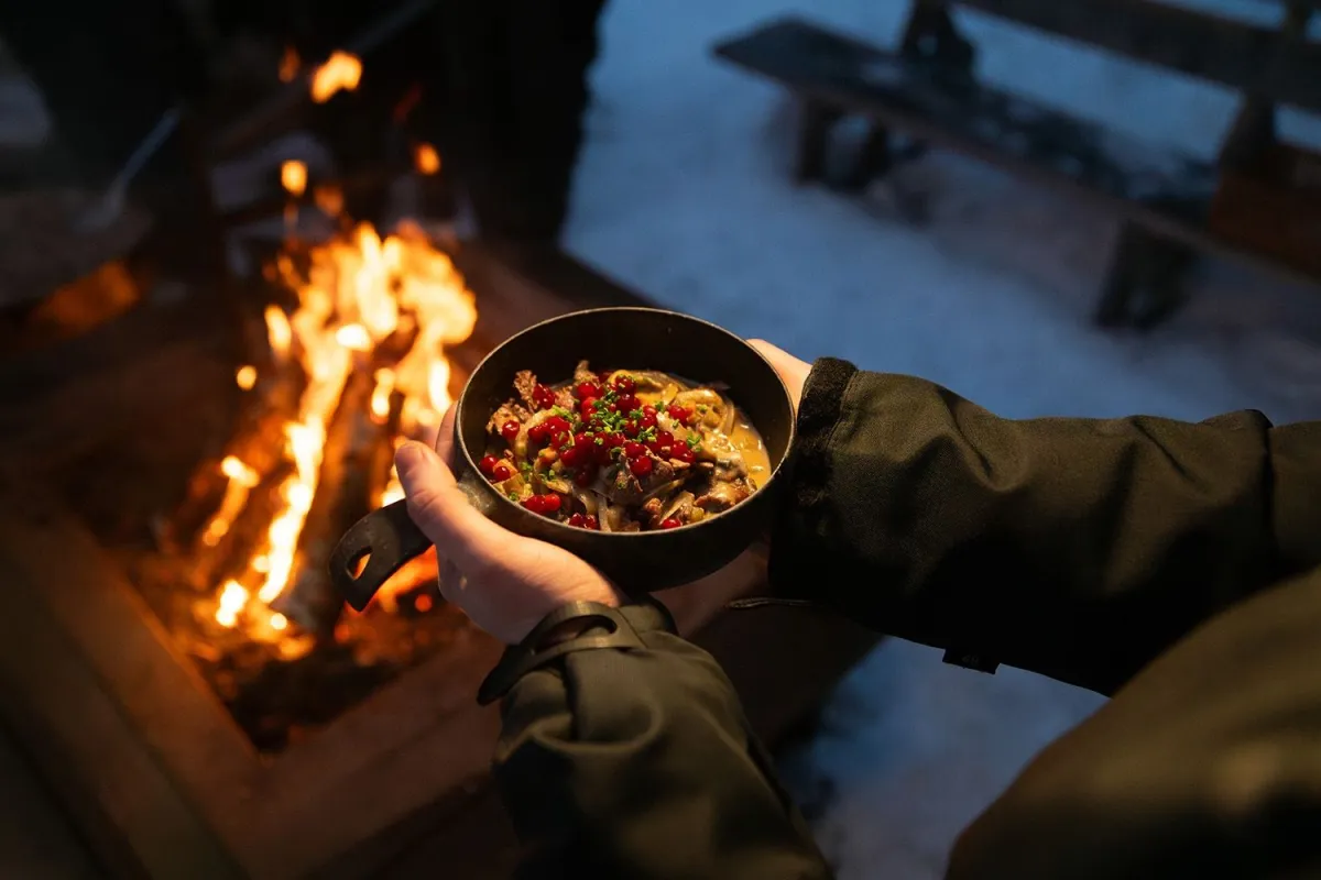 Wilderness dinner winter