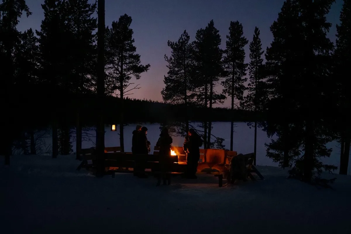Wilderness dinner winter