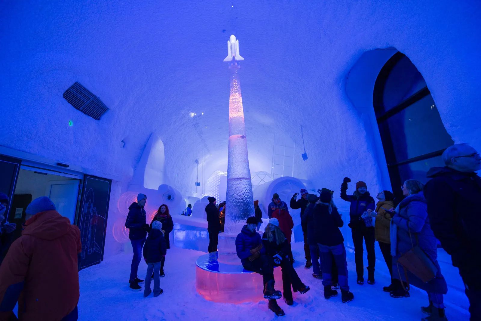 people enjoying the ice bar
