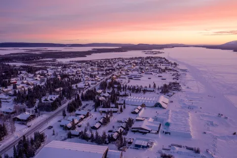 done shot over Jukkasjärvi